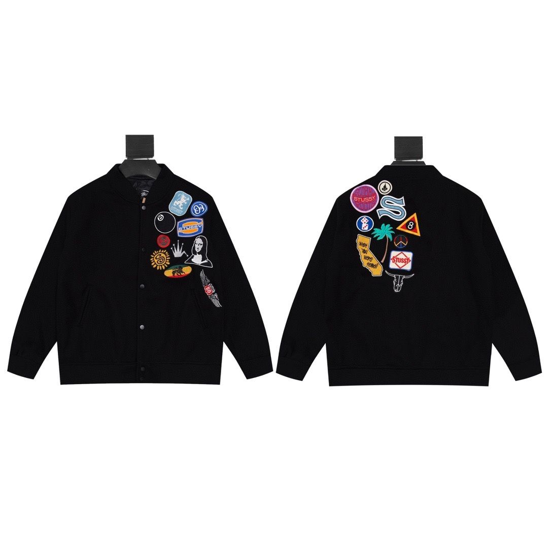 Stussy jacket斯圖西徽章夾棉棒球服棉服夾克SOUVENIR STADIUM BOMBER棉