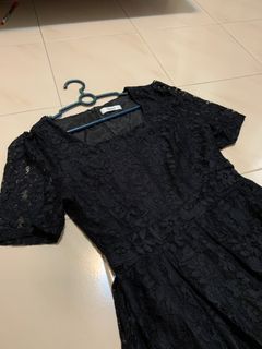 Super Soft Black Lace Dress Korean Fashion