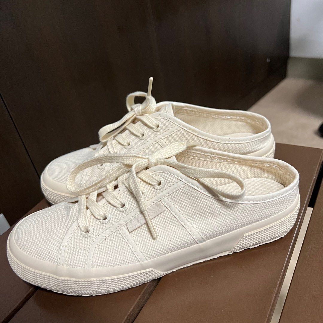 superga mules white