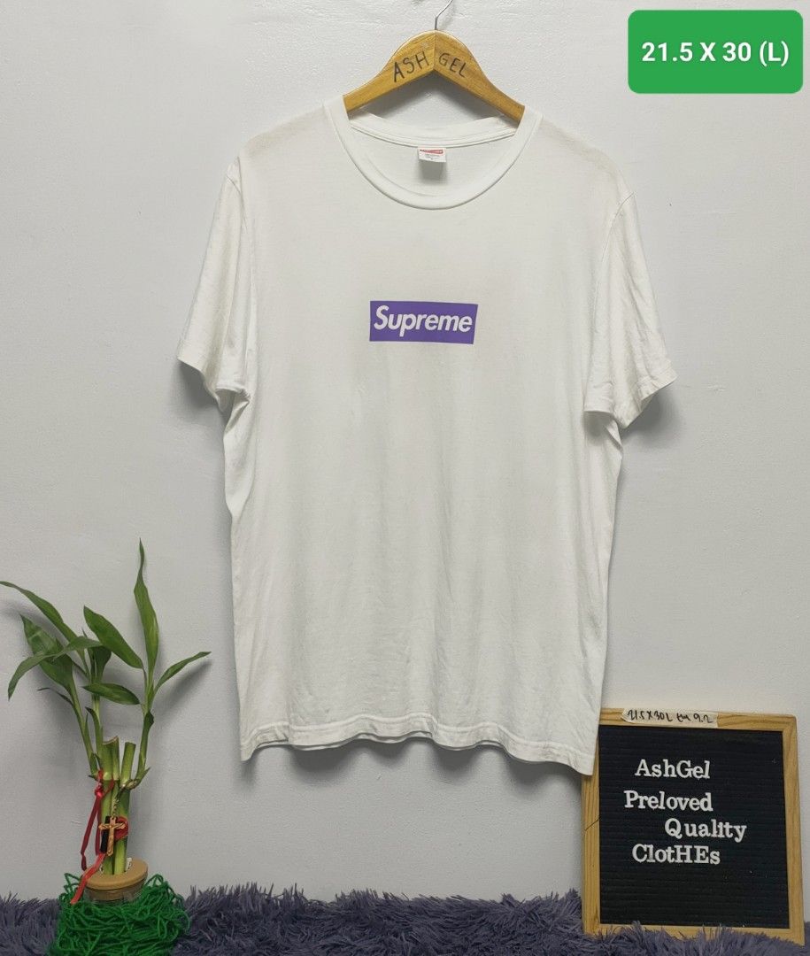 Purple on white supreme box logo outlet