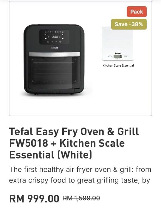 Tefal FW5018 Air Fryer Oven & Grill