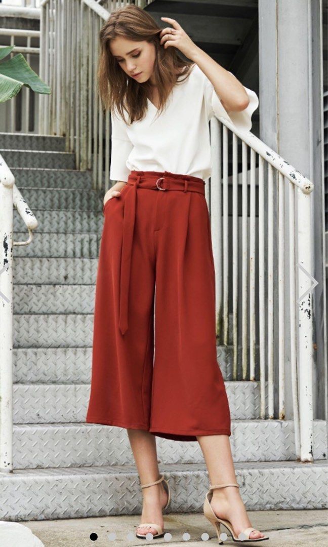 Orange sales culottes outfit