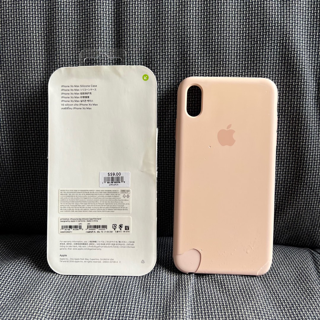 Genuine Authentic Apple iPhone XS Max Silicone Case Pink Sand