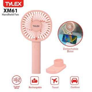 Tylex XM61 Portable Mini Fan Rechargeable Strong Wind 1200mAh Battery Capacity Type-C Cable