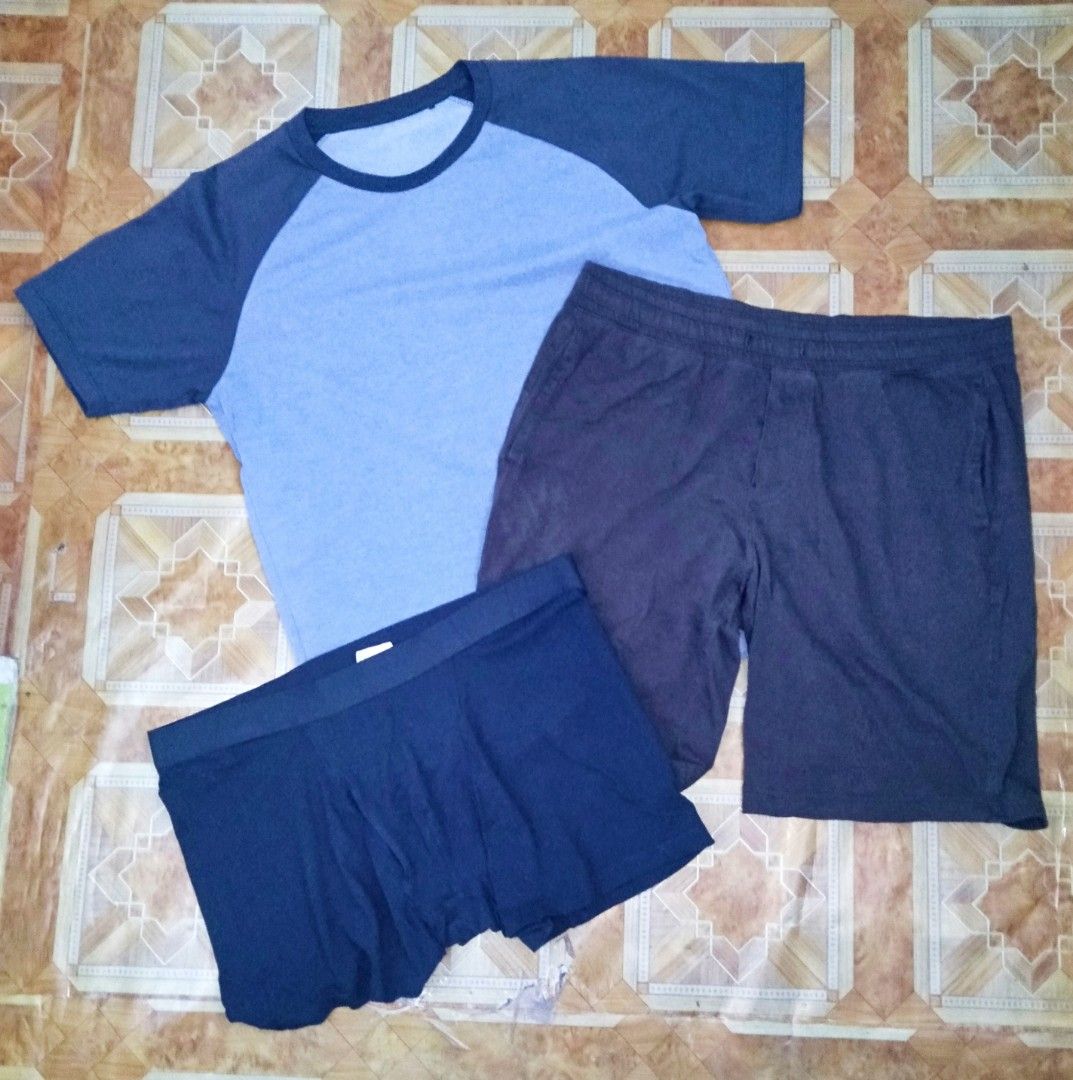 UNIQLO BUNDLE (Shorts, tshirt and boxer brief), Men's Fashion, Activewear  on Carousell
