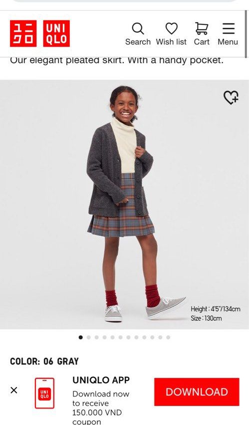Uniqlo checkered skirt cheap