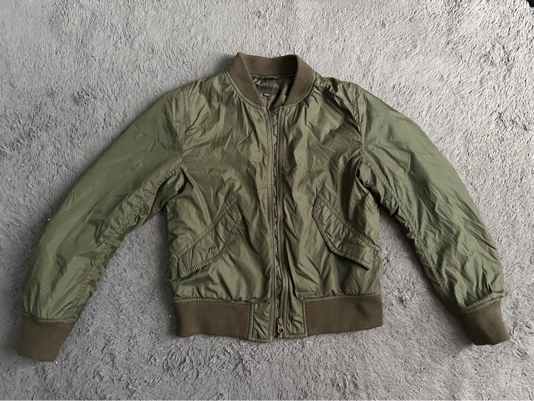 Uniqlo green bomber jacket top