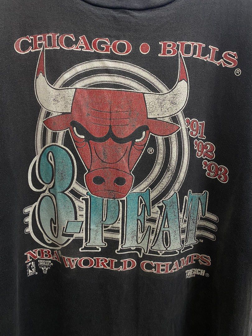 T-shirt Chicago Bulls 91/92/93 Nba Champs 3 Peat