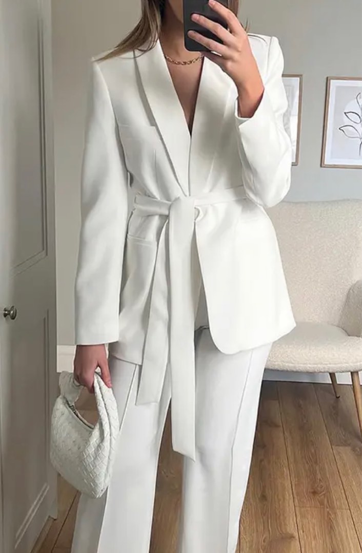 White blazer set discount