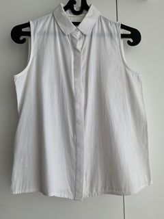 White Top Sleeveless Kemeja Putih Mango