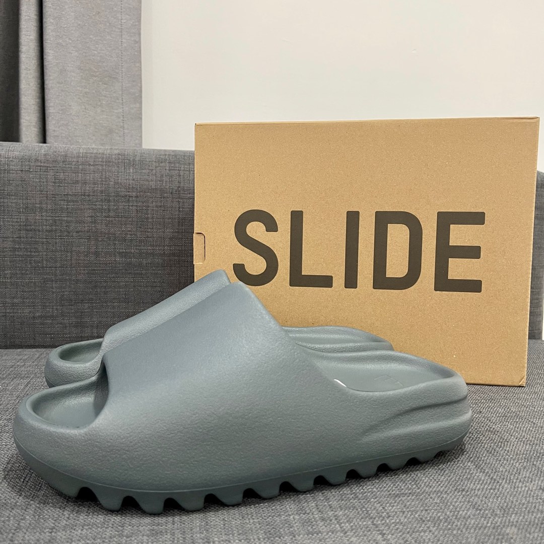 Yeezy Slides 'Slate Marine', Men's Fashion, Footwear, Flipflops and