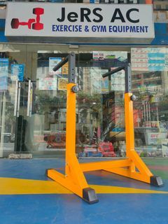 Yellow Adjustable Dip Bar Exercise Gym Equipment