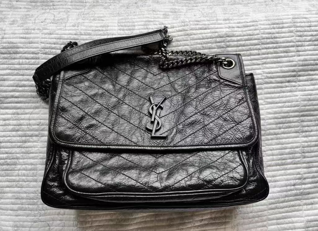 New ysl niki authentic Grey & Black size 28, comes with dusbag, booklet and  box