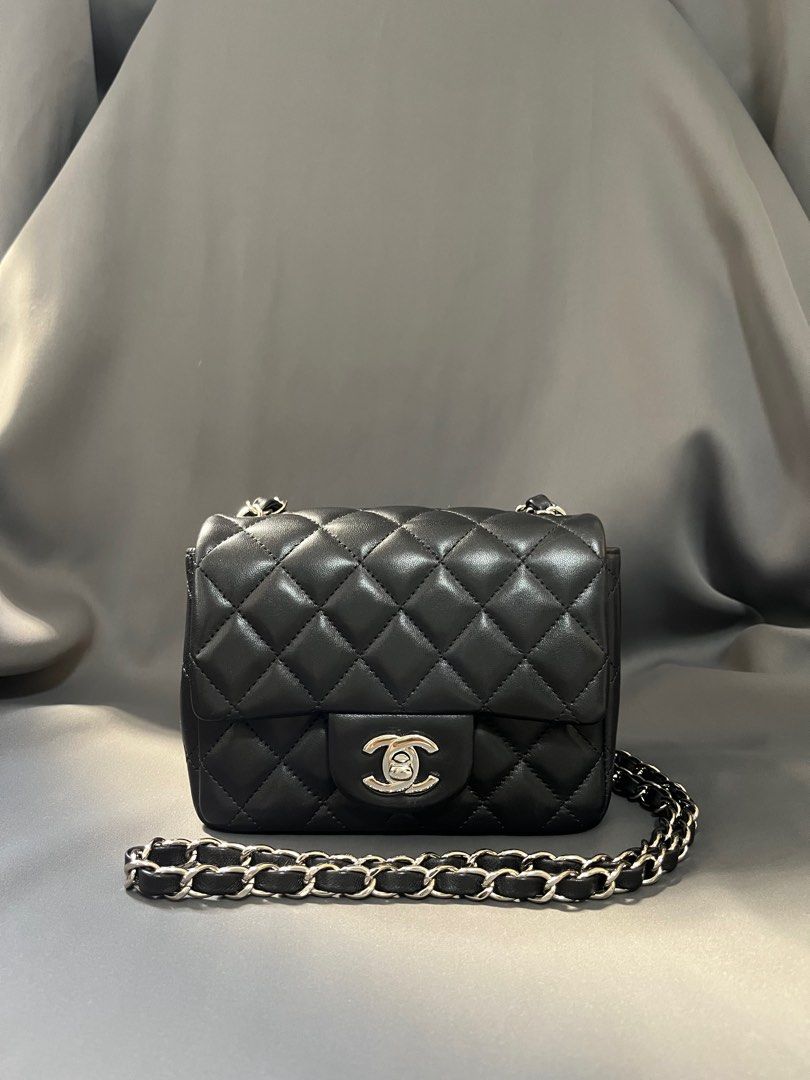 Chanel BNIB Studded Black Silver Clutch - Vintage Lux
