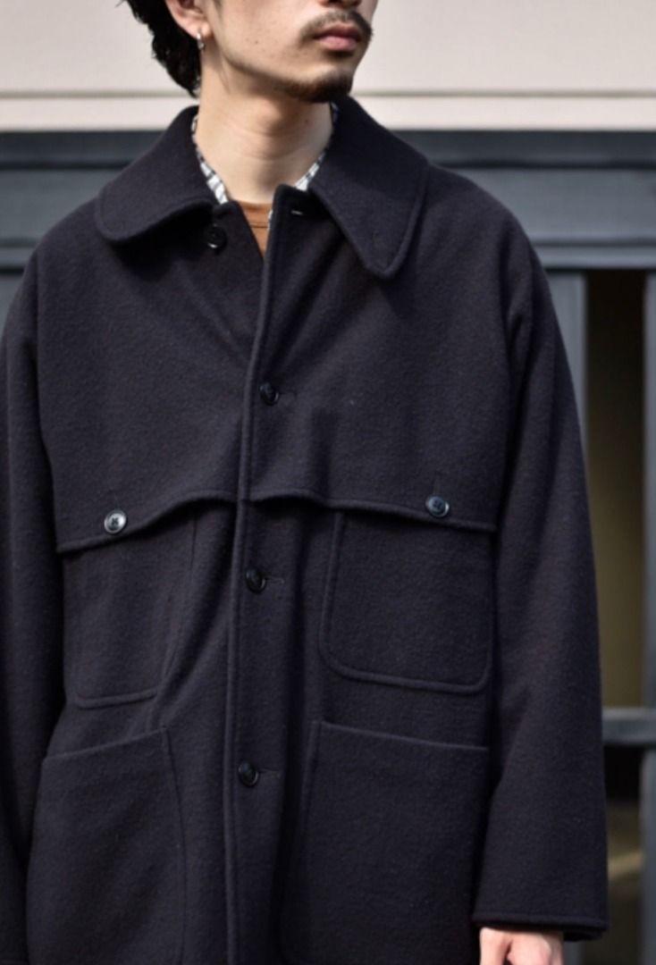 超保暖21AW COMOLI / ナッピングウールマッキノウクルーザーnavy 超保暖21AW COMOLI / ナッピングウールマッキノウクルーザーnavy