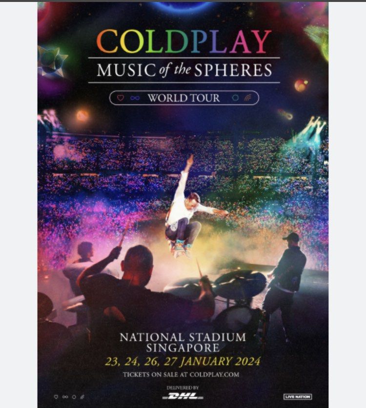 3X Ticket Coldplay Concert 2024 31st Jan