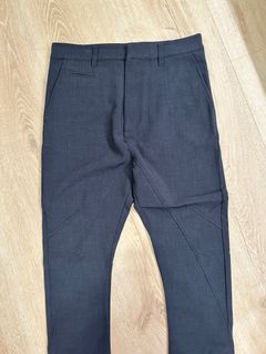 5cm 藍灰色柔軟拼接設計長褲（二手）