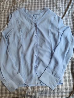 金秘書 朴敏英 番工 襯衣 chiffon tops baby blue 恤衫 雪紡