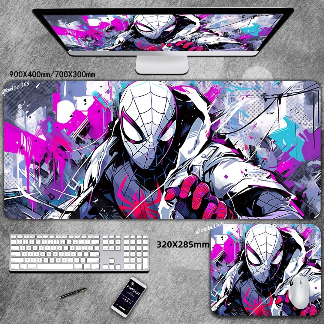 蜘蛛俠 滑鼠墊 縱橫宇宙 鼠標墊 Spider Man mouse pad 超大鎖邊 男生漫威電競遊戲動漫電腦鍵盤桌墊 生日禮物 ...