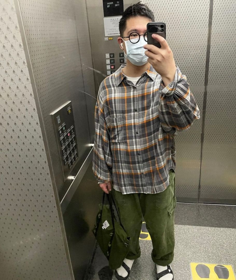 近全新 Graphpaper TENCEL CHECK REGULAR COLLAR BIG SLEEVE SHIRT