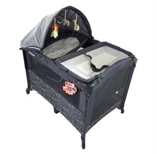 📌 {Like New} AKEEVA Luxury Co-sleeper Crib, Travel cot, and Playpen with changer and snoozer (B.SIDE ME series) — still with box pa!!