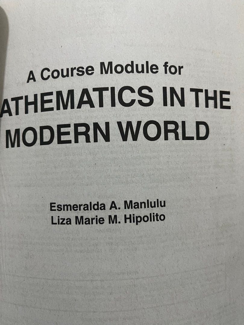 A Course Module Mathematics in the Modern World, Hobbies & Toys, Books ...