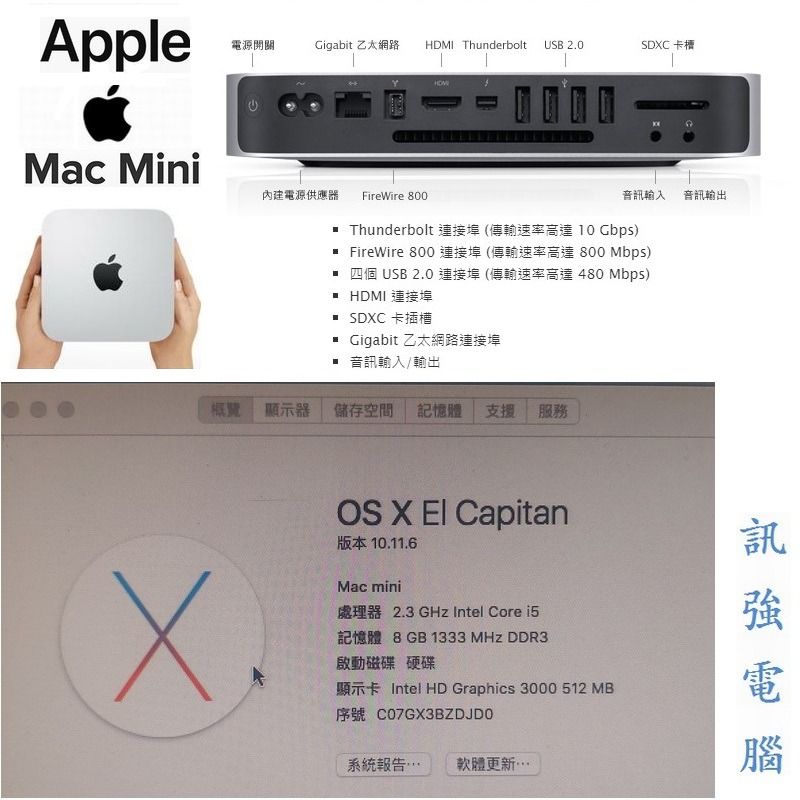 Apple Mac mini 2014 Corei5 16GB SDD故障-