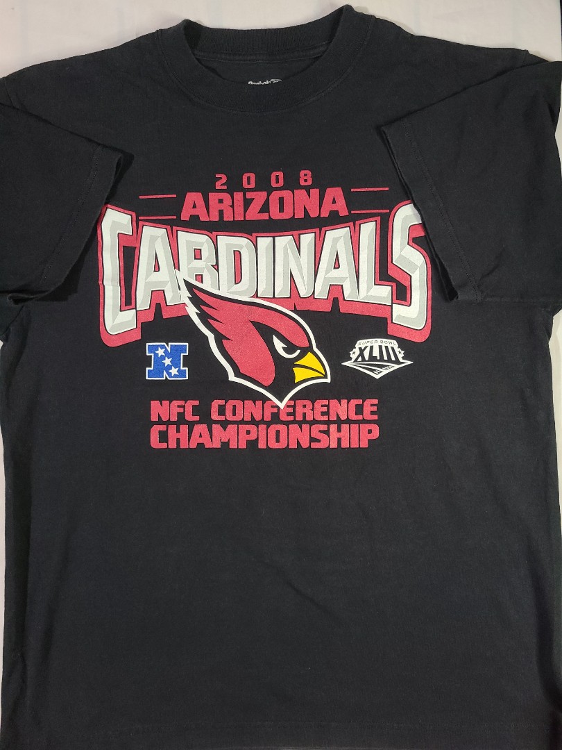 Arizona Cardinals T-Shirt Mens XL 2008 NFC Champions Black Cotton No Tag