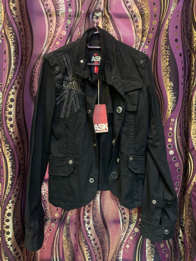 New Ask Enquired Denim Jacket ( unisex), Women's Fashion, Coats ...