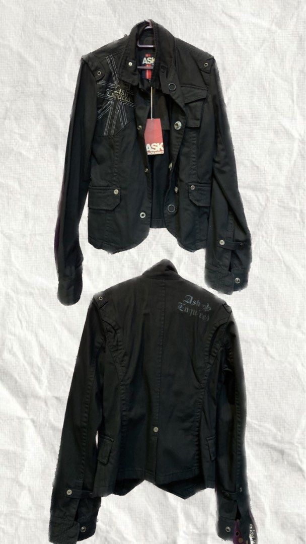 New Ask Enquired Denim Jacket ( unisex), Women's Fashion, Coats ...