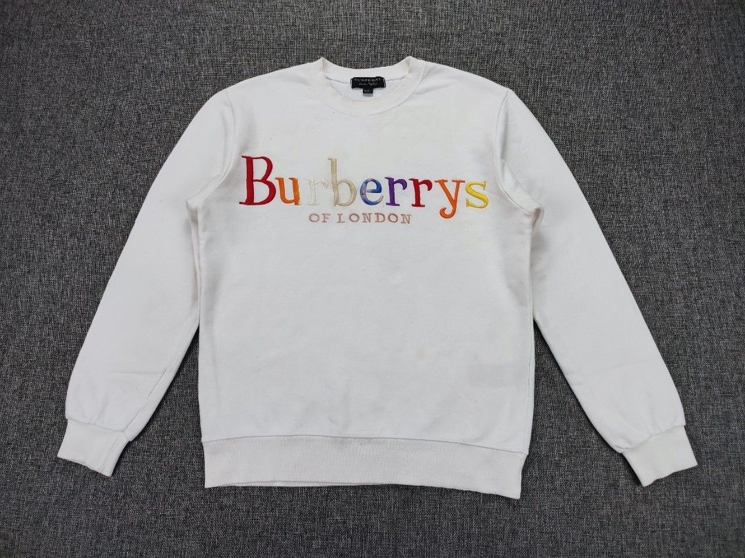 Authentic Burberry Big Multicolor Logo Sweatshirt Men s Fashion Activewear on Carousell