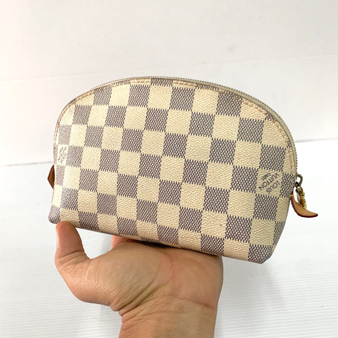 Authentic Louis Vuitton Damier Azur Pochette Cosmetic Pouch Bag