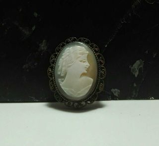 Authentic Shell Cameo Brooch