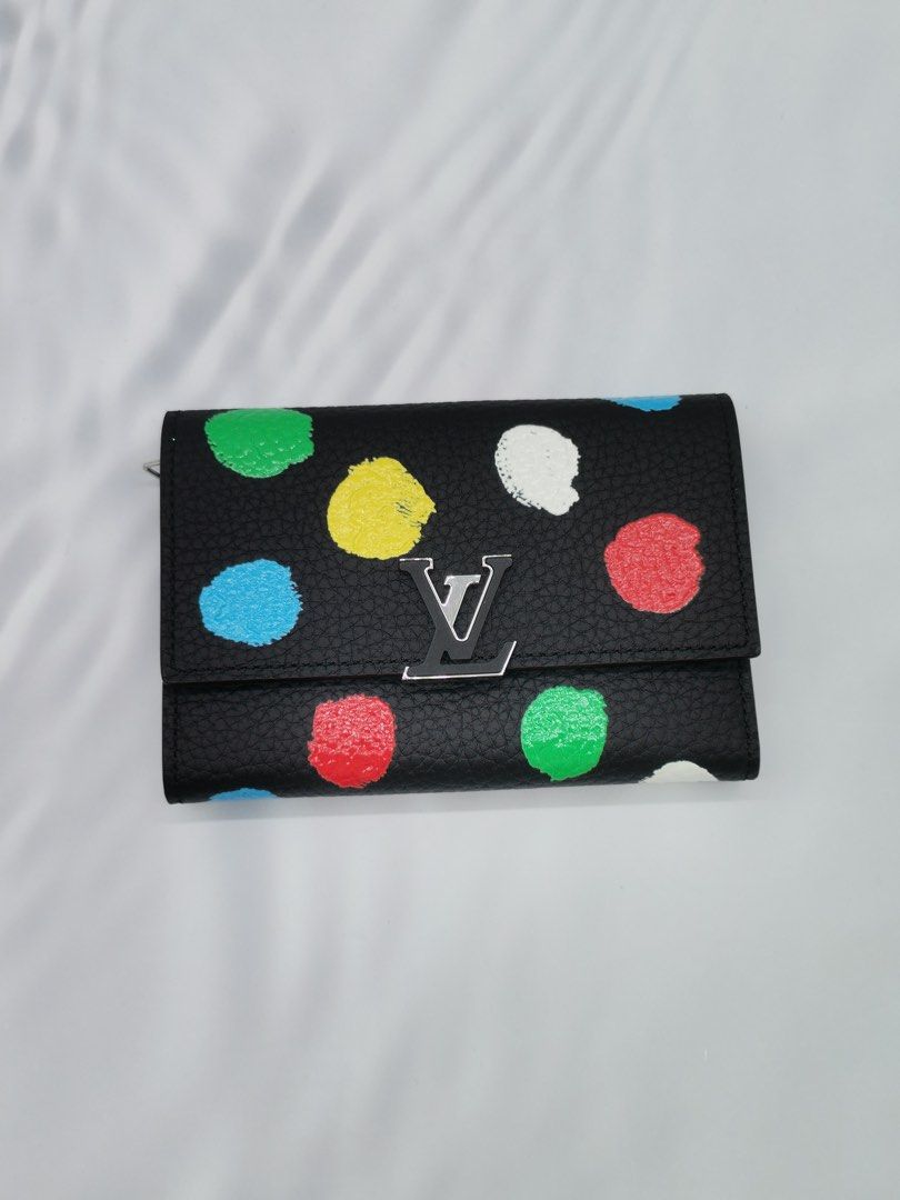 Louis Vuitton x Yayoi Kusama Capucines Compact Wallet Black