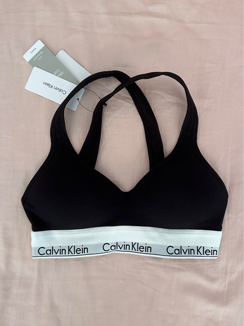 Calvin Klein Modern Cotton T-shirt Bralette In Black