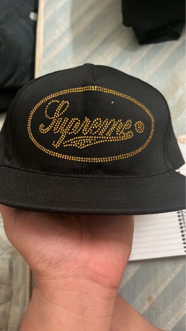 Supreme studded script deals logo 5 panel