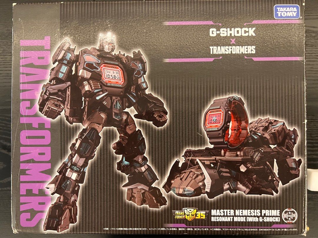 Casio G Shock Transformers Limited Edition Collaboration Watch and Figure Set Optimus Prime Nemesis Takara Tomy JDM Japan Set Master Nemesis Prime