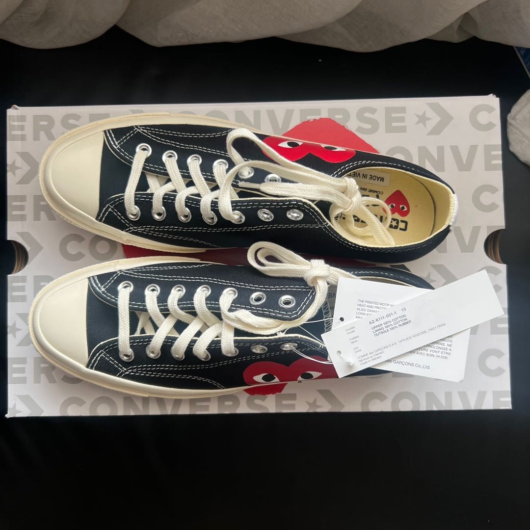 Brand new CDG Play Converse Large Emblem Low Top Canvas Sneakers