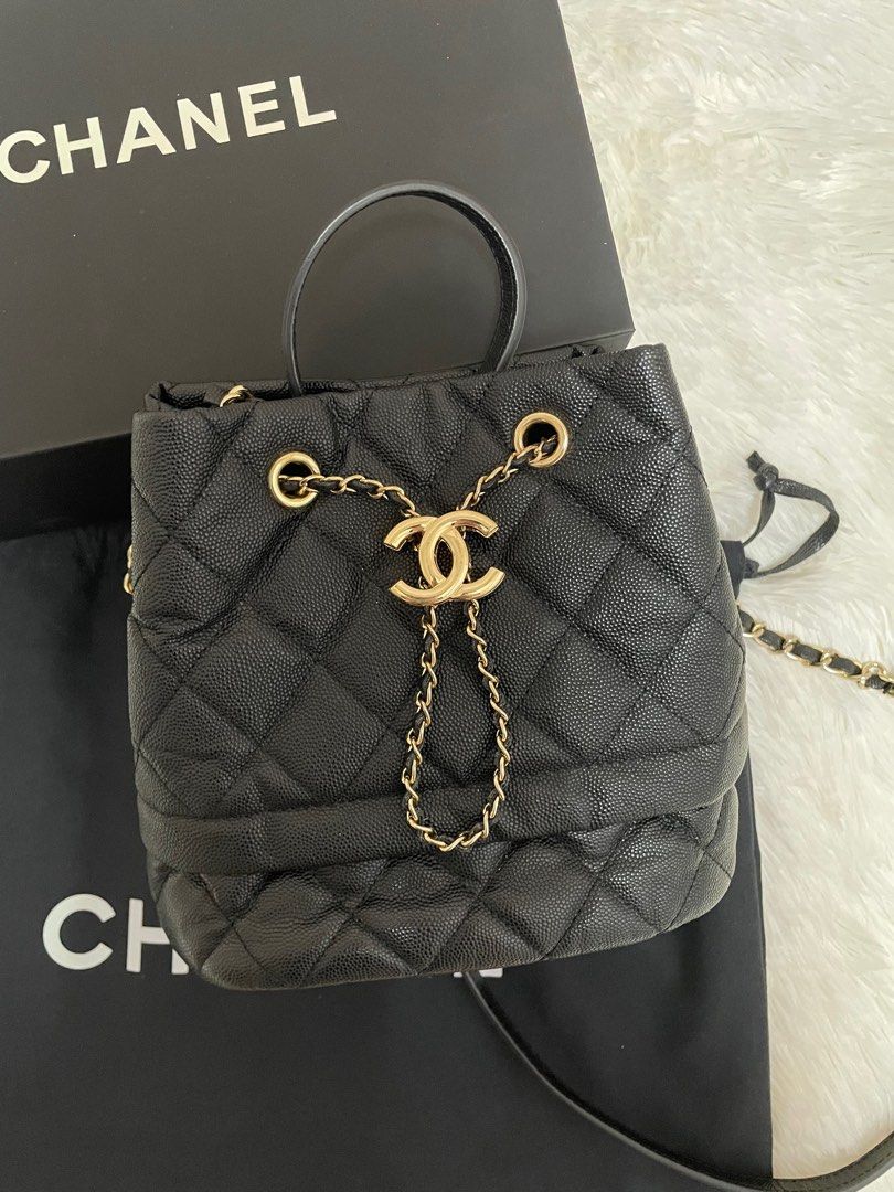 Chanel Drawstring Bucket Bag with dust bag box Women s