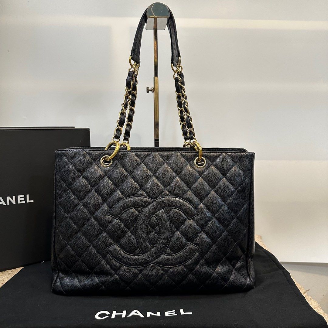 Chanel GST GHW Black Caviar, Luxury, Bags & Wallets on Carousell