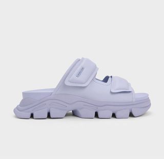 Charles & Keith Dash Double Strap Slides - Lilac