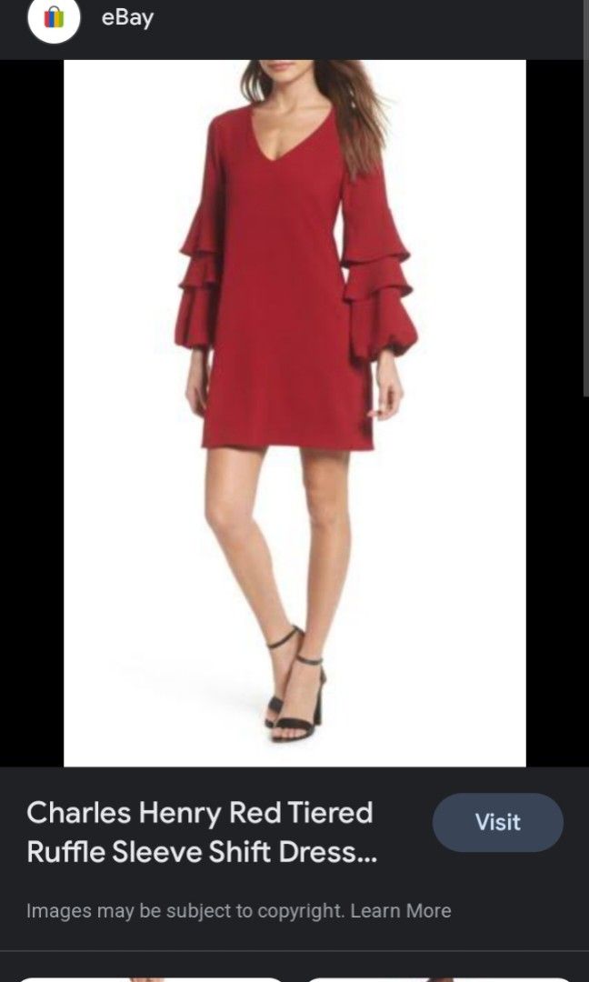 Charles henry tiered ruffle sleeve dress hot sale