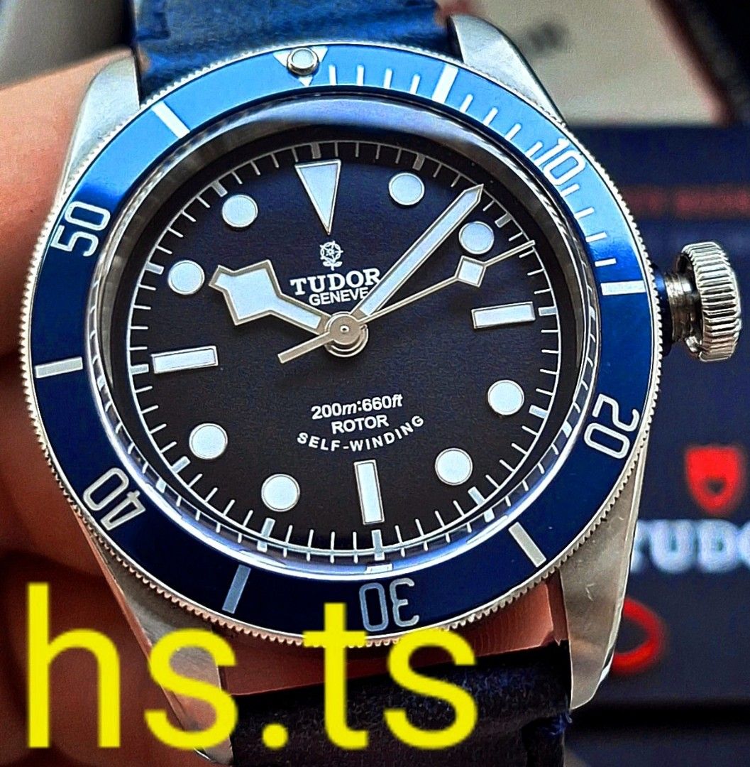 Cheapest Tudor Black Bay 41 Blue Rose Logo Smiley ETA Automatic Divers Watch Discontinued