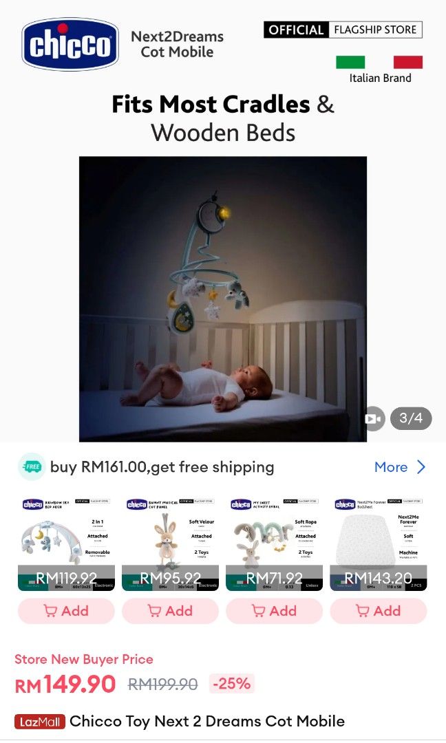 Chicco next2 dreams cot mobile online