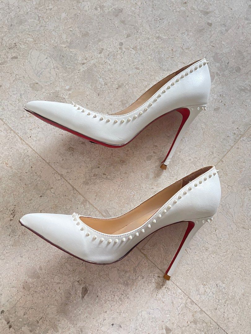 Christian louboutin white discount heels