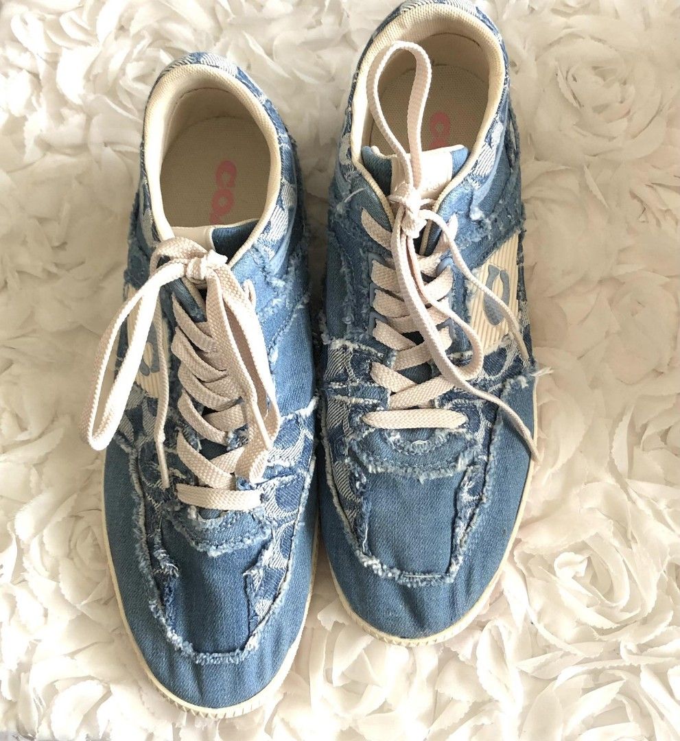 COACH Denim Sneakers Women s Fashion Footwear Sneakers on Carousell