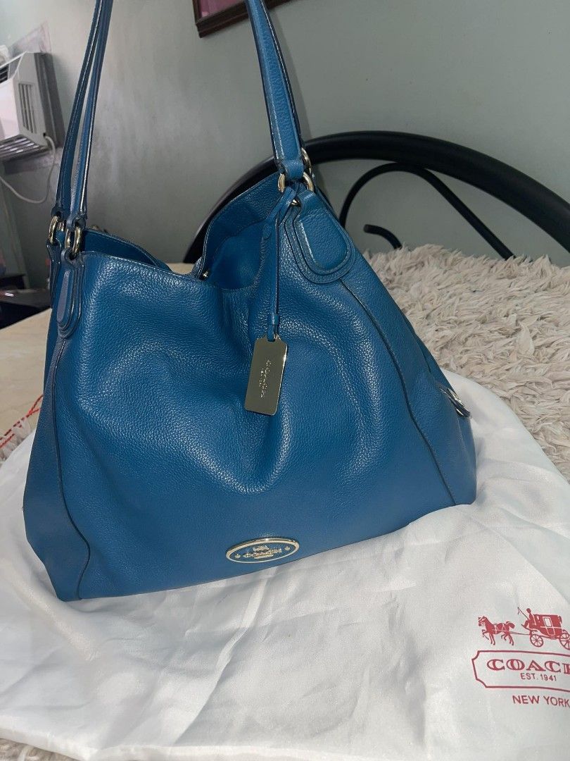 Coach leather turquoise Blue