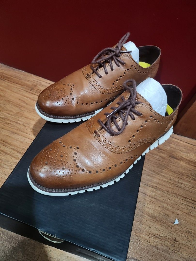 Cole haan zerogrand wingtip oxford british tan hotsell