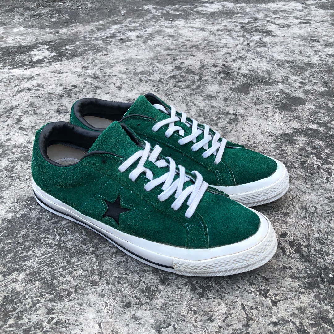 Converse One Star 74s Custom Green Fesyen Pria Sepatu Sneakers