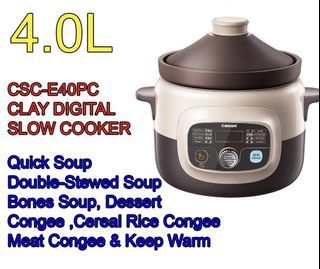 Cornell Purple Clay Digital Slow Cooker 4 Litre Quick Soup, Double-Stewed Soup, Bones Soup, Dessert, Congee, Cereal Rice